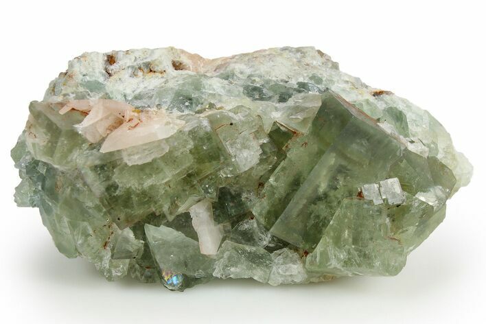 Fluorescent, Green Cubic Fluorite Crystal Cluster - Morocco #253384